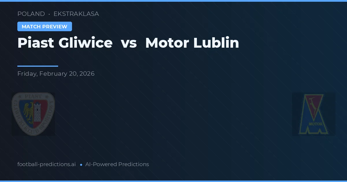 Piast Gliwice vs Motor Lublin — pronostic și avancronică meci