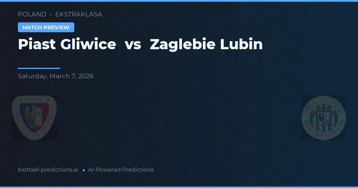 Piast Gliwice vs Zagłębie Lubin — pronostic și avancronică meci
