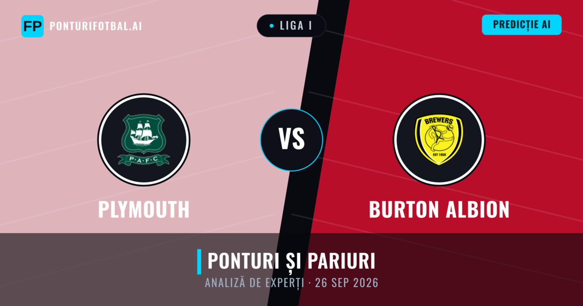 Plymouth vs Burton Albion — pronostic și avancronică meci