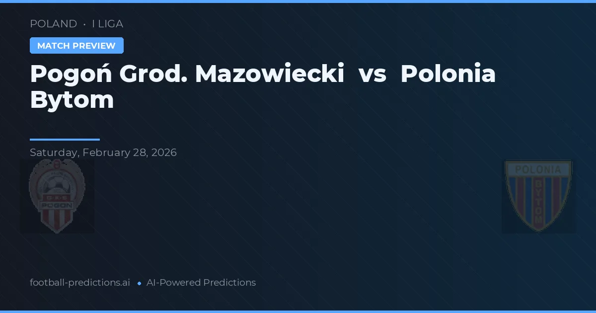 Pogoń Grod. Mazowiecki vs Polonia Bytom — pronostic și avancronică meci
