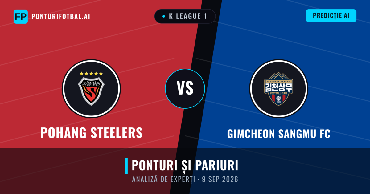 Pohang Steelers vs Gimcheon Sangmu FC — pronostic și avancronică meci