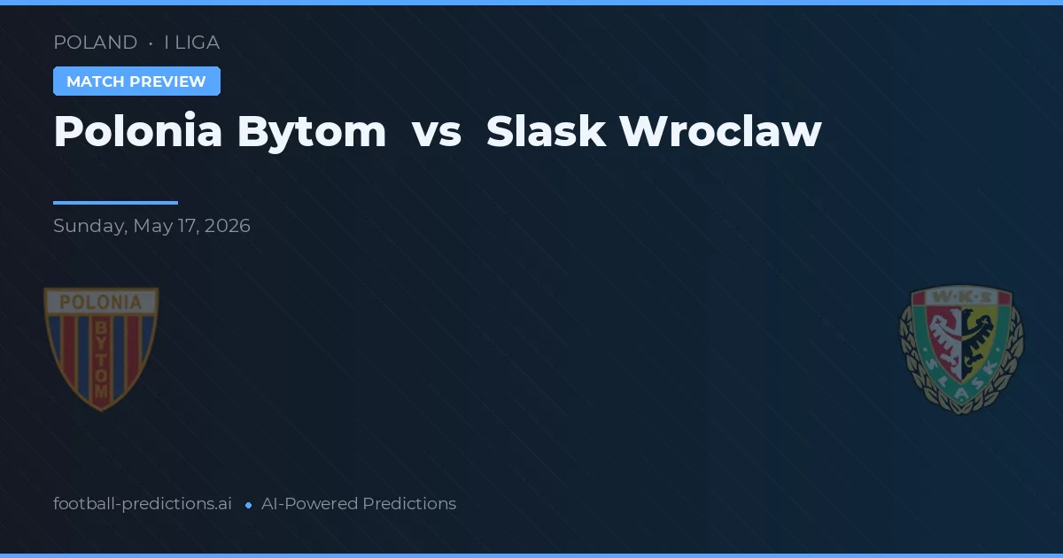 Polonia Bytom vs Śląsk Wrocław — pronostic și avancronică meci