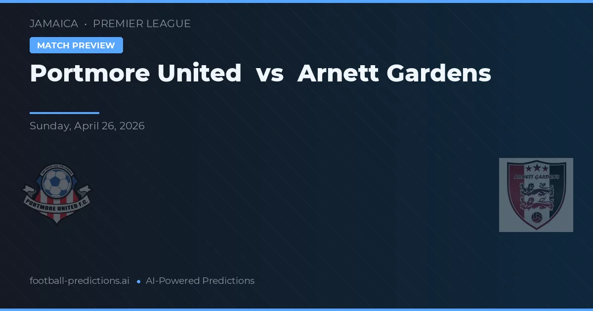 Portmore United vs Arnett Gardens — pronostic și avancronică meci