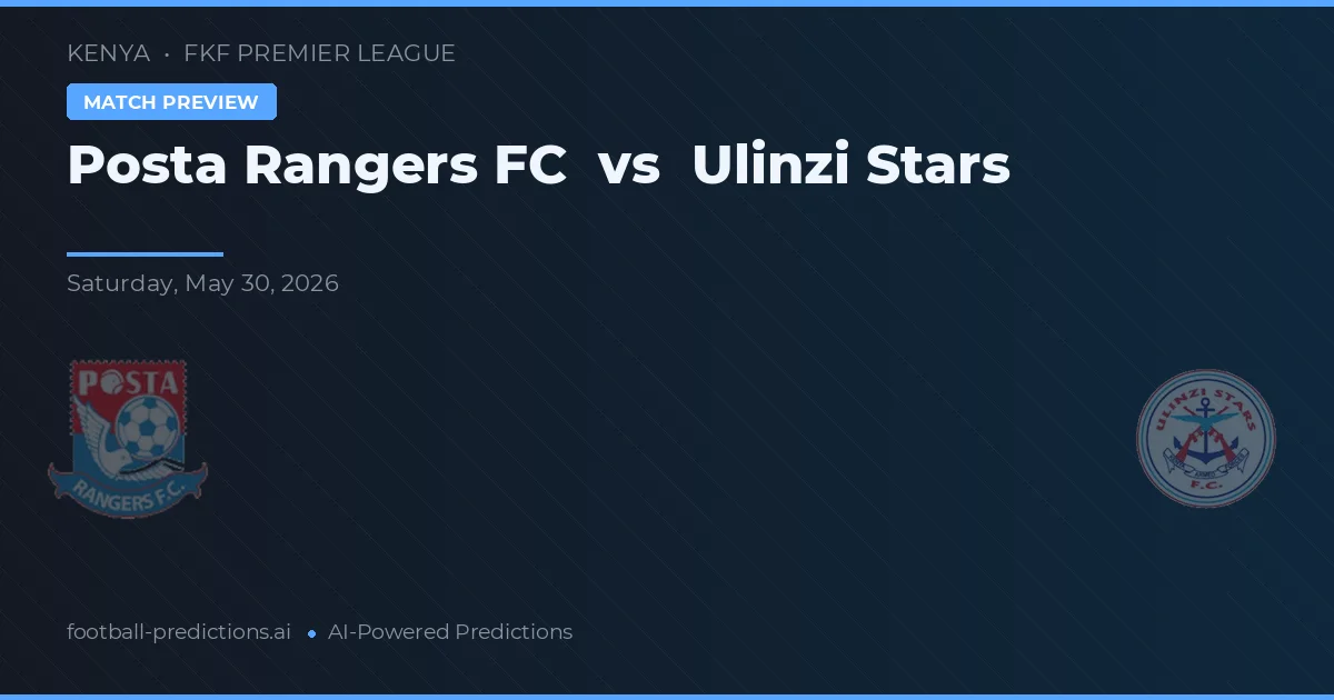 Posta Rangers FC vs Ulinzi Stars — pronostic și avancronică meci