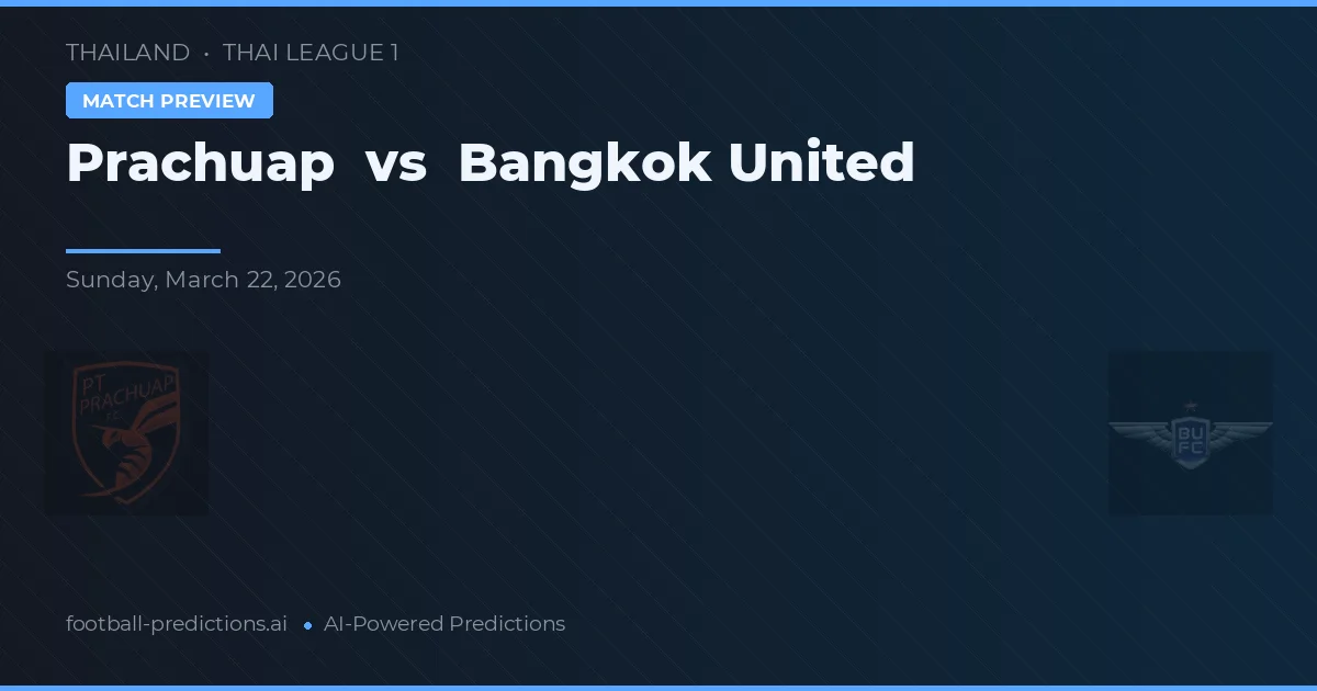 Prachuap vs Bangkok United — pronostic și avancronică meci
