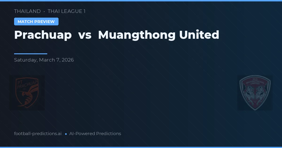Prachuap vs Muangthong United — pronostic și avancronică meci