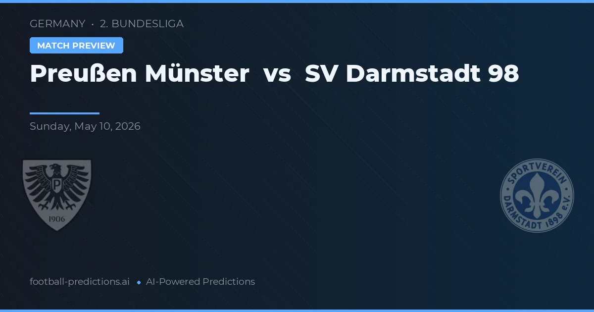 Preußen Münster vs SV Darmstadt 98 — pronostic și avancronică meci