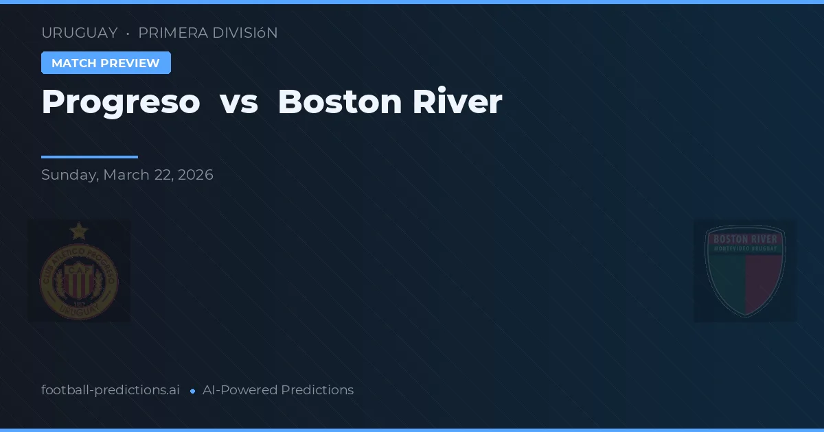 Progreso vs Boston River — pronostic și avancronică meci