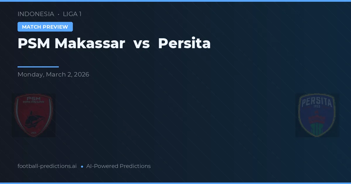 PSM Makassar vs Persita — pronostic și avancronică meci