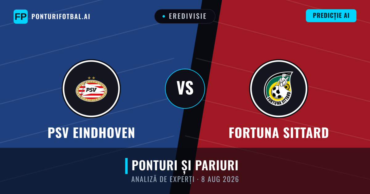 PSV Eindhoven vs Fortuna Sittard — pronostic și avancronică meci