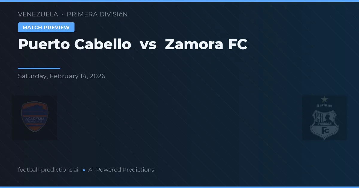 Puerto Cabello vs Zamora FC — pronostic și avancronică meci