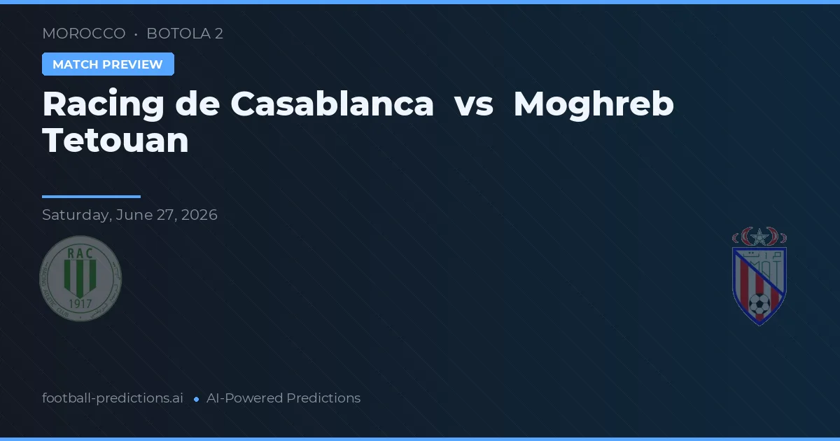 Racing de Casablanca vs Moghreb Tetouan — pronostic și avancronică meci