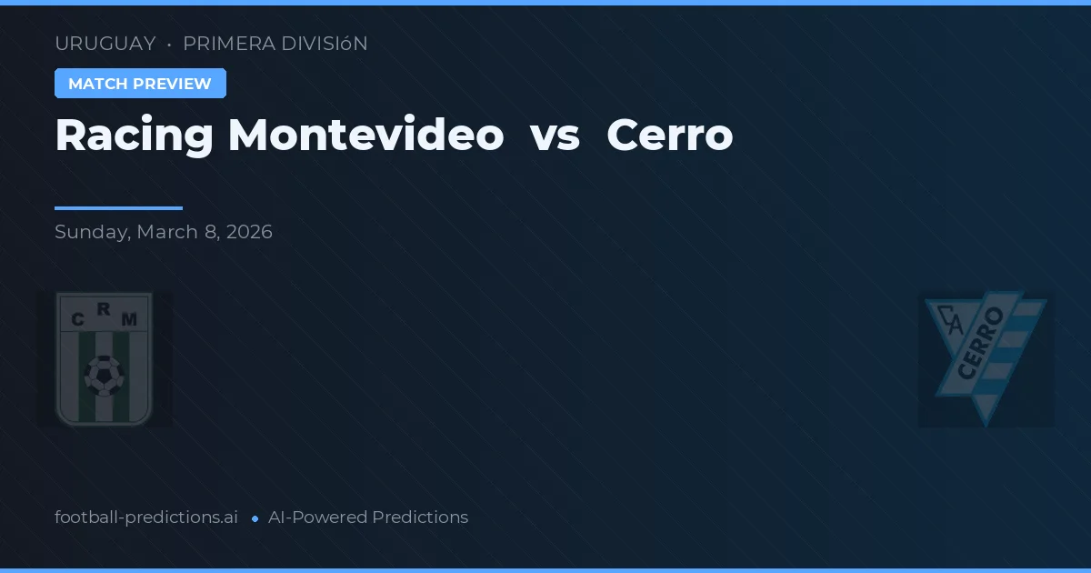 Racing Montevideo vs Cerro — pronostic și avancronică meci