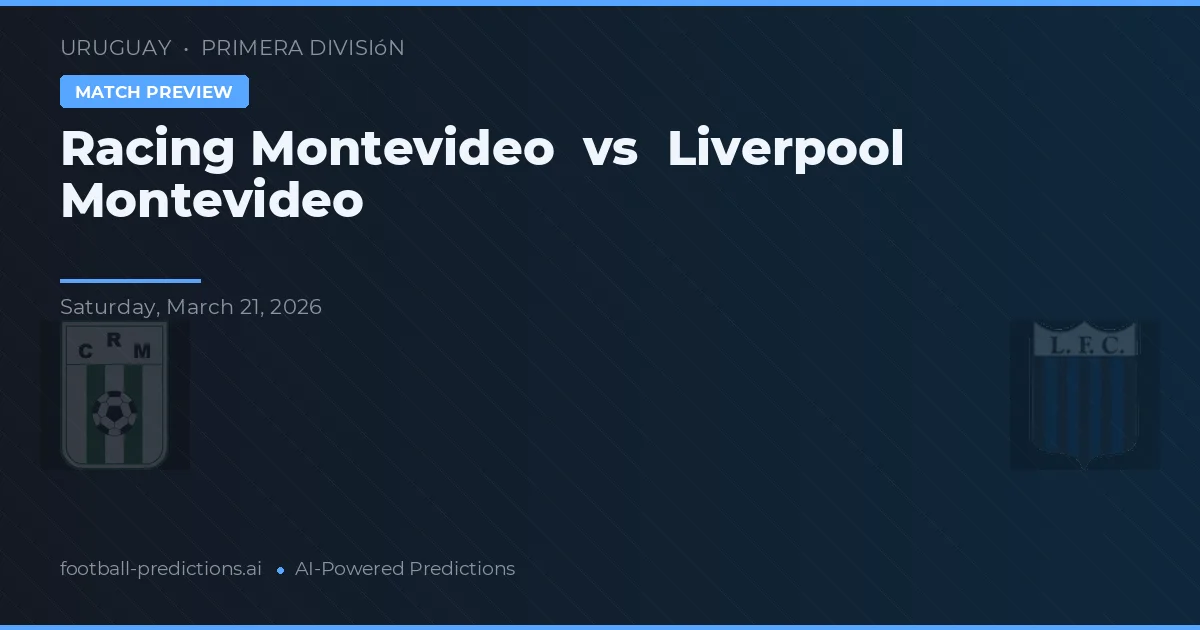 Racing Montevideo vs Liverpool Montevideo — pronostic și avancronică meci