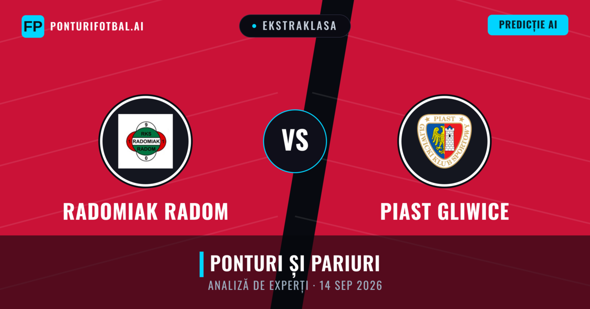 Radomiak Radom vs Piast Gliwice — pronostic și avancronică meci