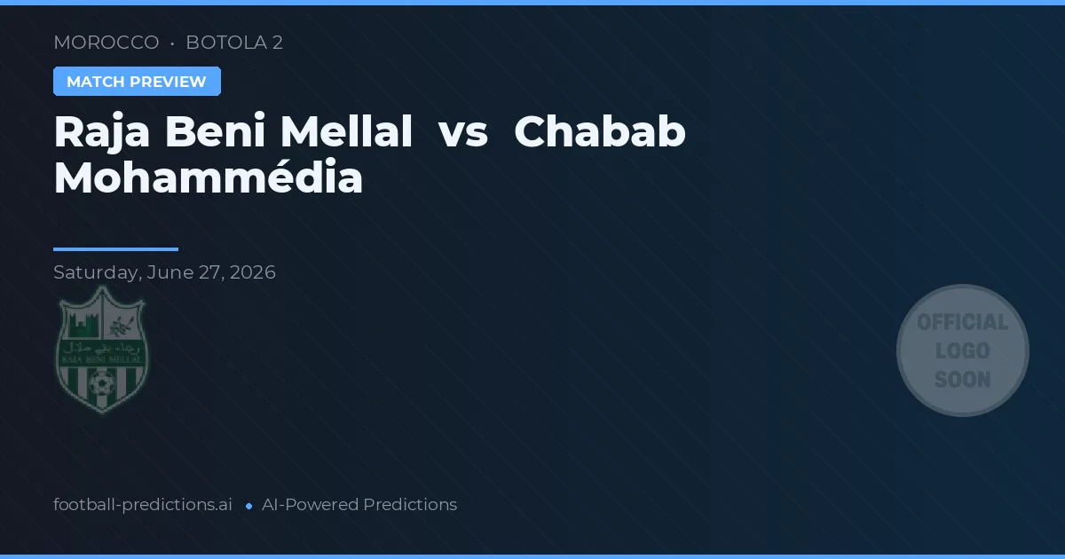 Raja Beni Mellal vs Chabab Mohammédia — pronostic și avancronică meci