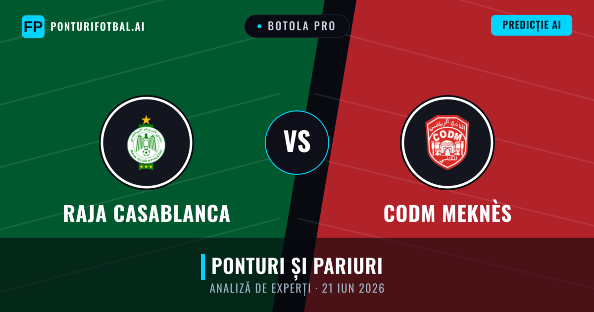 Raja Casablanca vs CODM Meknès — pronostic și avancronică meci