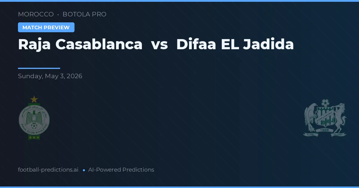 Raja Casablanca vs Difaa EL Jadida — pronostic și avancronică meci