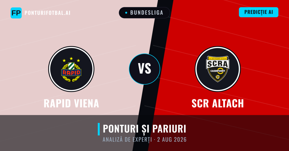 Rapid Viena vs SCR Altach — pronostic și avancronică meci