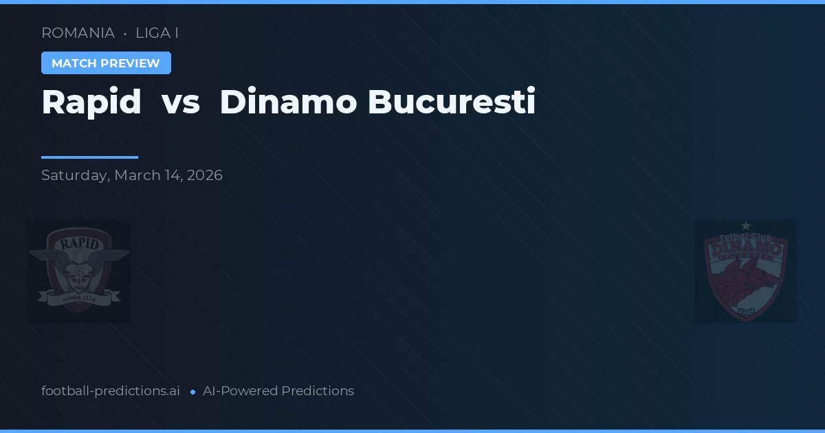 Rapid vs Dinamo București — pronostic și avancronică meci