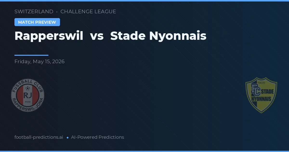 Rapperswil vs Stade Nyonnais — pronostic și avancronică meci
