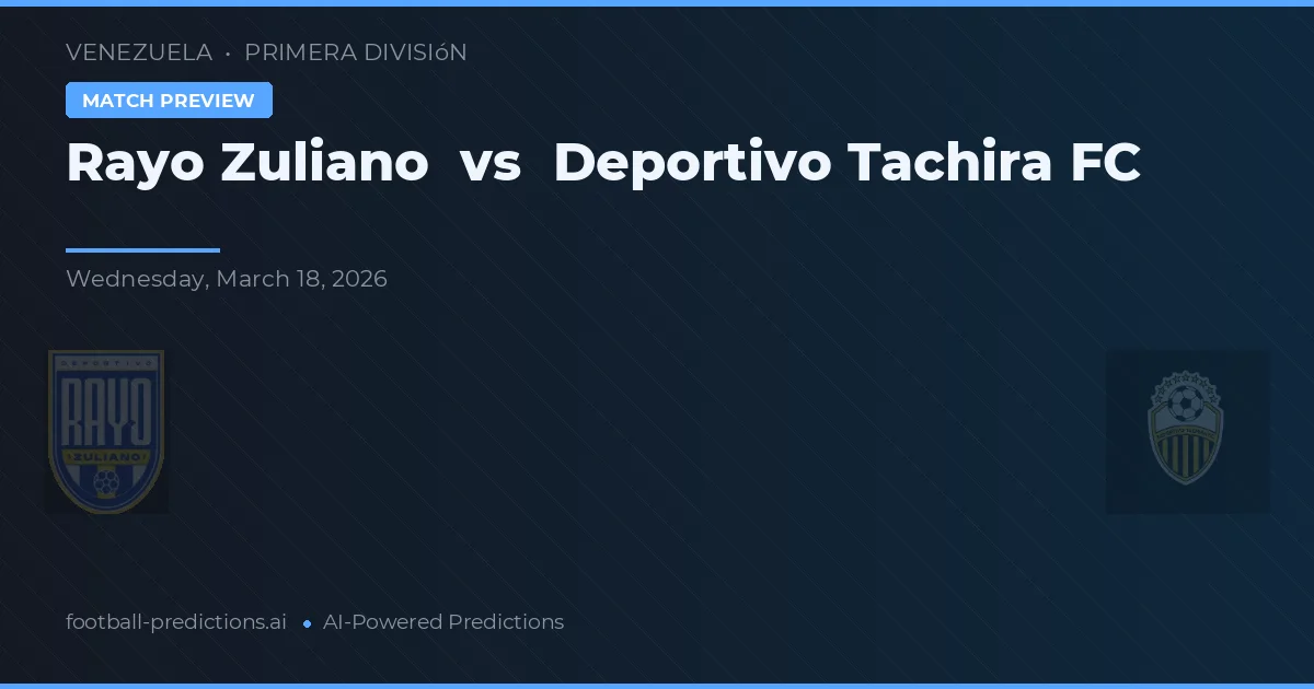 Rayo Zuliano vs Deportivo Táchira — pronostic și avancronică meci