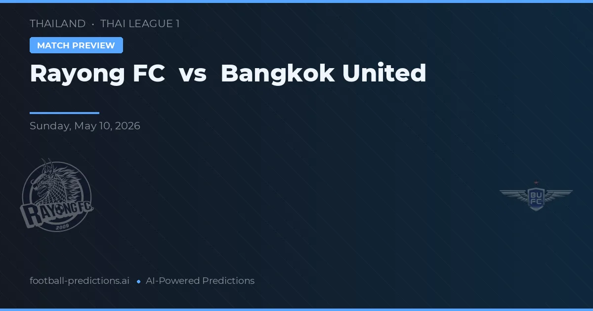Rayong FC vs Bangkok United — pronostic și avancronică meci