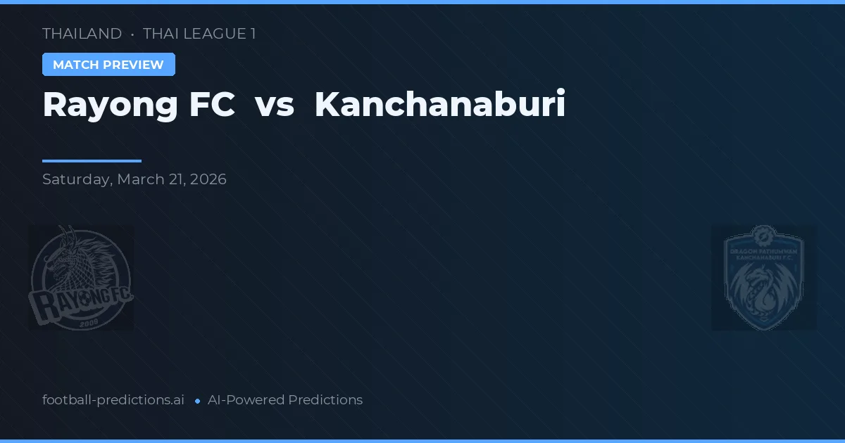 Rayong FC vs Kanchanaburi — pronostic și avancronică meci