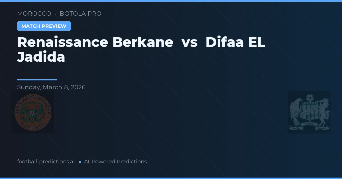 Renașterea Berkane vs Difaa EL Jadida — pronostic și avancronică meci