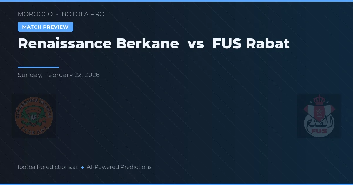 Renașterea Berkane vs FUS Rabat — pronostic și avancronică meci