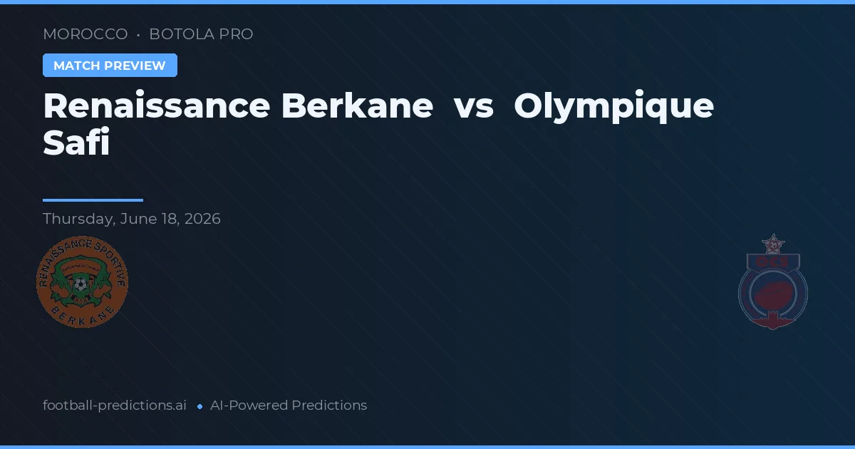 Renașterea Berkane vs Olympique Safi — pronostic și avancronică meci