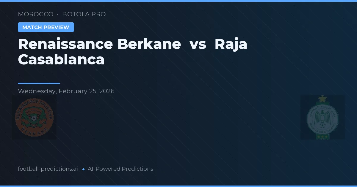 Renașterea Berkane vs Raja Casablanca — pronostic și avancronică meci