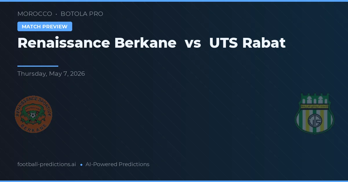 Renașterea Berkane vs UTS Rabat — pronostic și avancronică meci