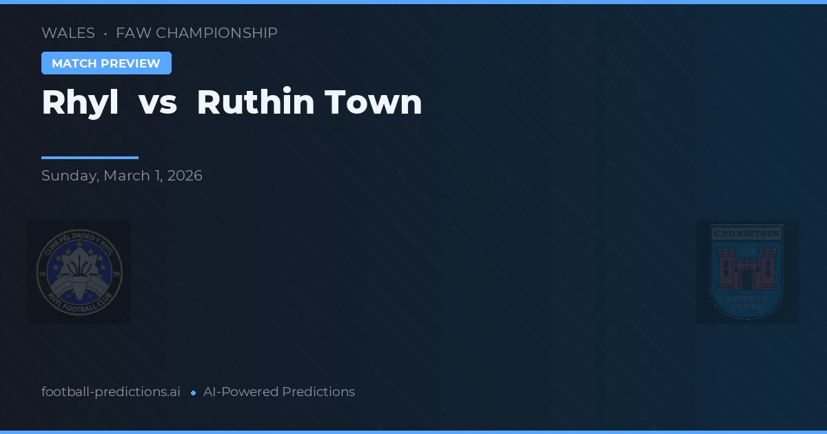 Rhyl vs Ruthin Town — pronostic și avancronică meci