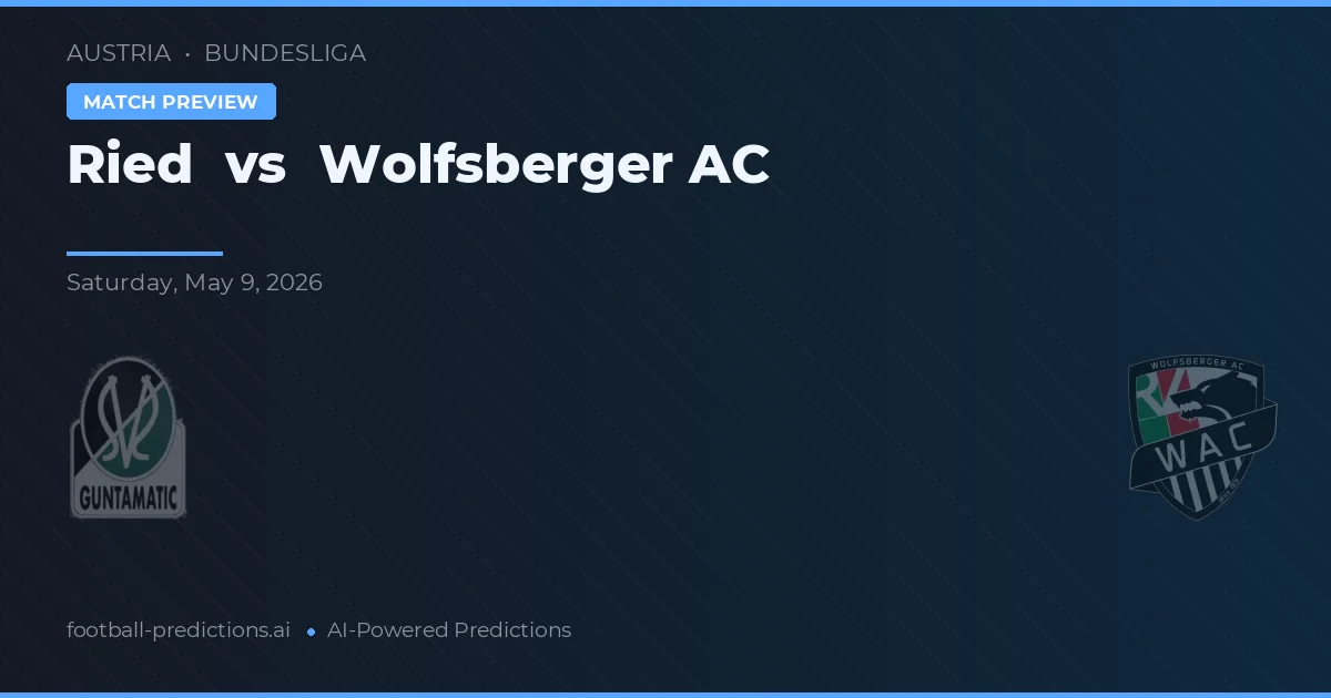 Ried vs Wolfsberger AC — pronostic și avancronică meci