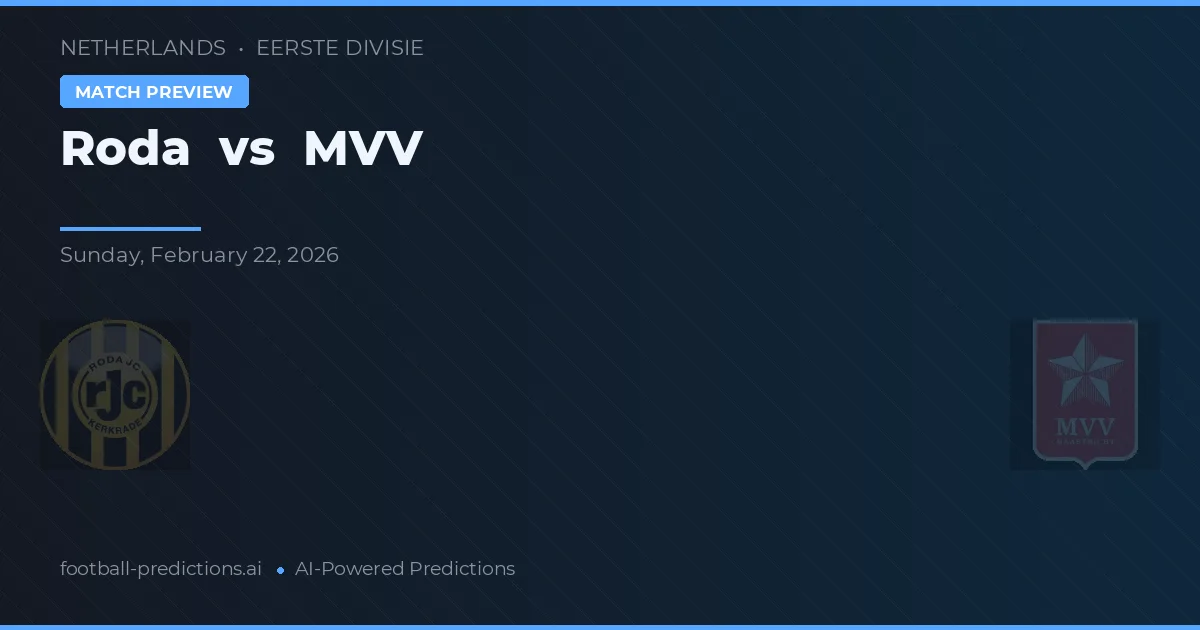 Roda JC vs MVV — pronostic și avancronică meci