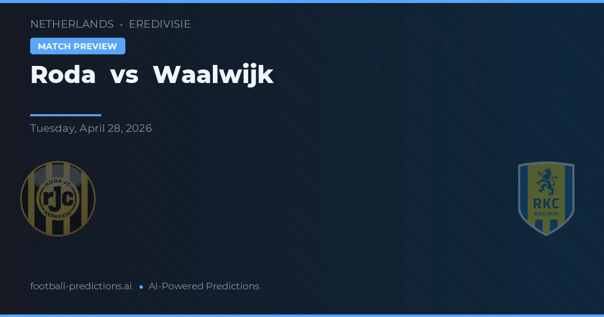 Roda JC vs Waalwijk — pronostic și avancronică meci