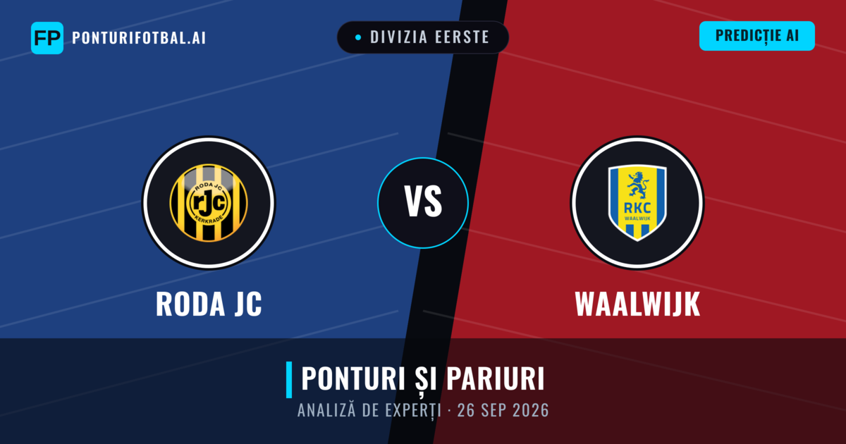 Roda JC vs Waalwijk — pronostic și avancronică meci