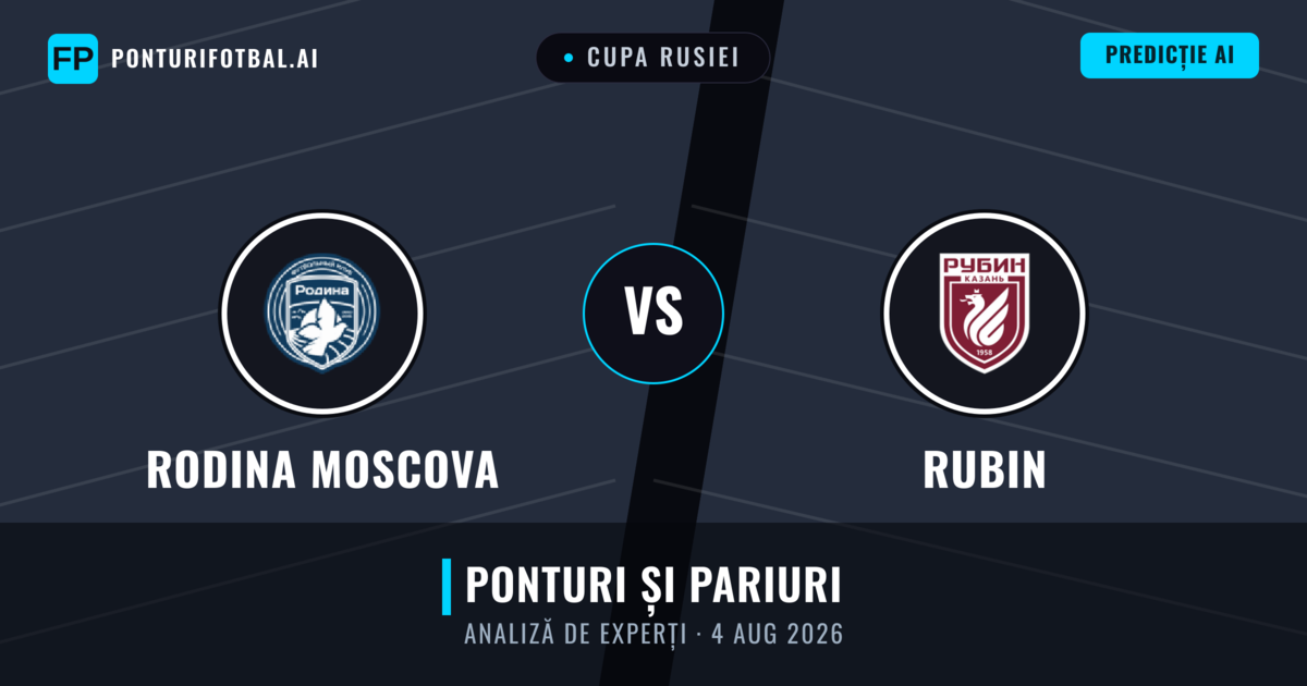 Rodina Moscova vs Rubin — pronostic și avancronică meci