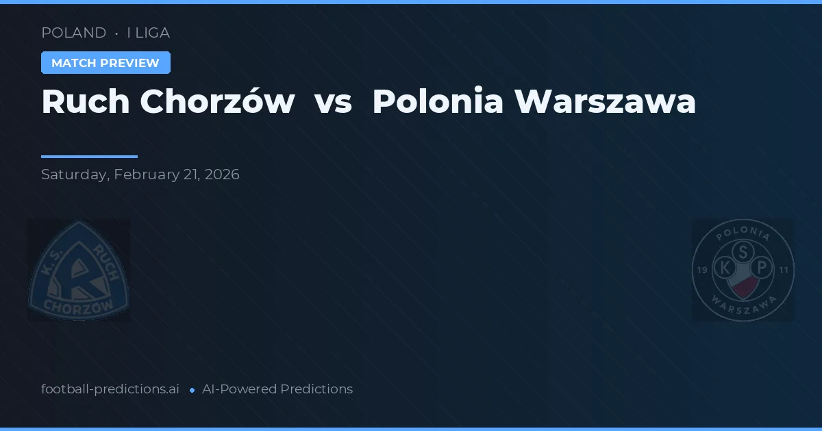 Ruch Chorzów vs Polonia Varșovia — pronostic și avancronică meci