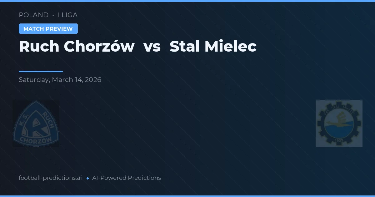 Ruch Chorzów vs Stal Mielec — pronostic și avancronică meci
