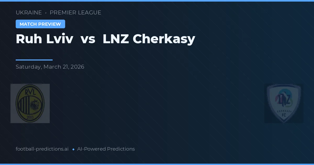 Ruh Lviv vs LNZ Cerkasî — pronostic și avancronică meci