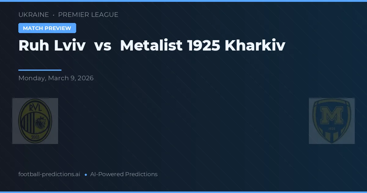 Ruh Lviv vs Metalist 1925 Kharkiv — pronostic și avancronică meci