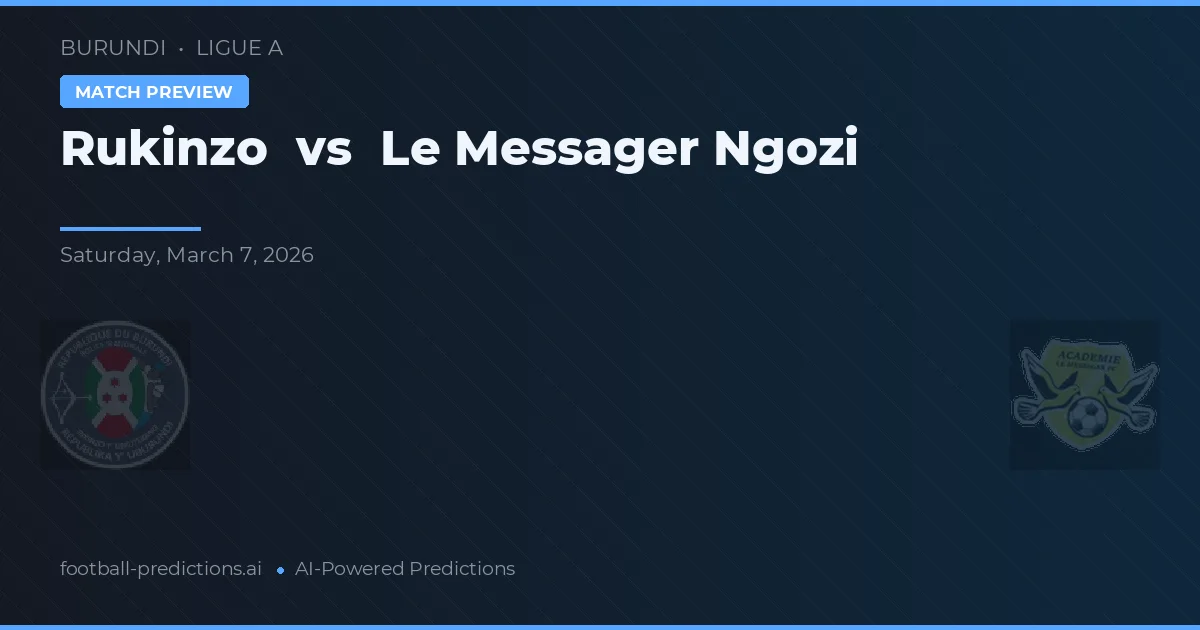 Rukinzo vs Le Messager Ngozi — pronostic și avancronică meci