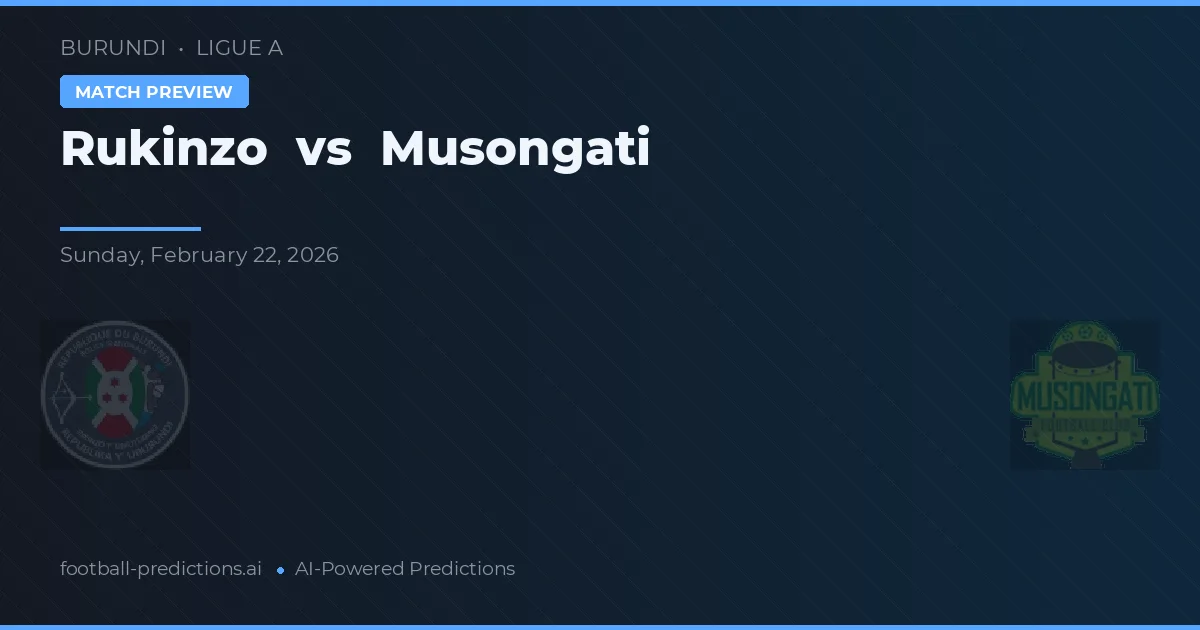 Rukinzo vs Musongati — pronostic și avancronică meci