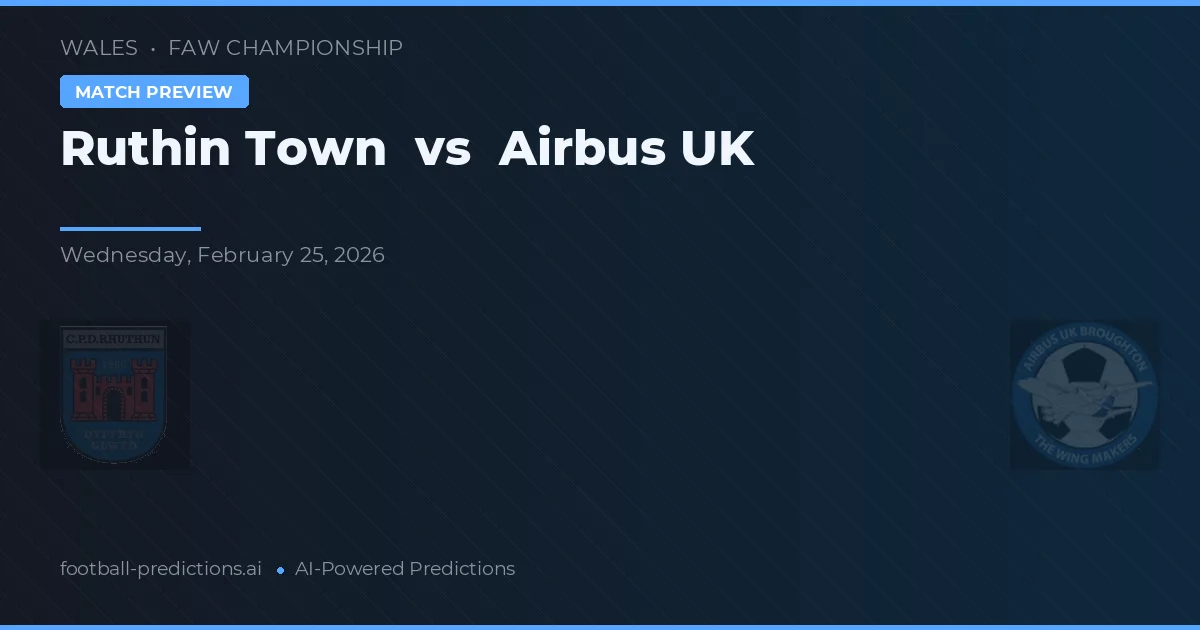 Ruthin Town vs Airbus UK — pronostic și avancronică meci