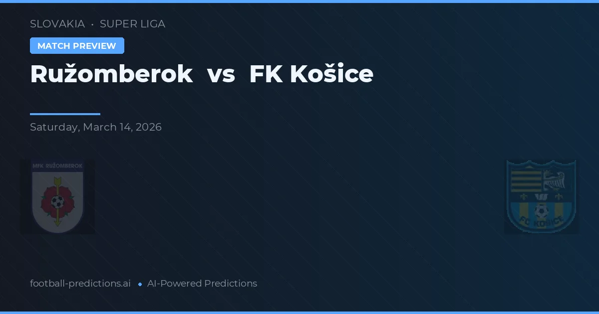Ružomberok vs FK Košice — pronostic și avancronică meci