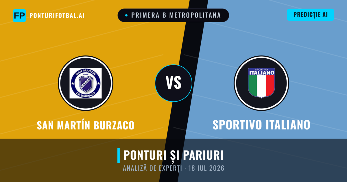 San Martín Burzaco vs Sportivo Italiano — pronostic și avancronică meci