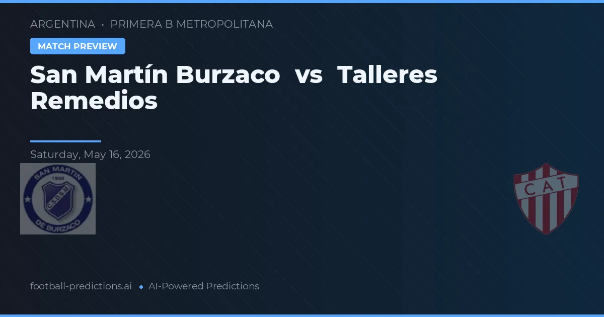 San Martín Burzaco vs Talleres Remedios — pronostic și avancronică meci