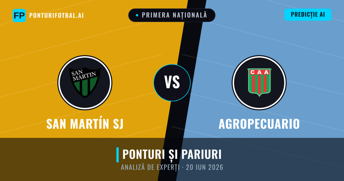 San Martín SJ vs Agropecuario — pronostic și avancronică meci
